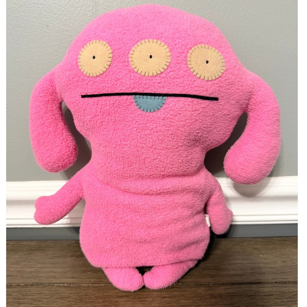 Uglydoll Peaco Pink Plush Stuffed Animal Three Eyed Monster Toy